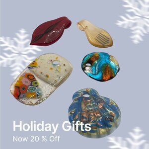 Murano Glass Pendants Mixed Shapes Lot of 5